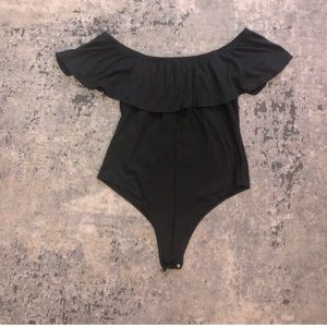 NWT Adam Levine Black Off the Shoulder Bodysuit